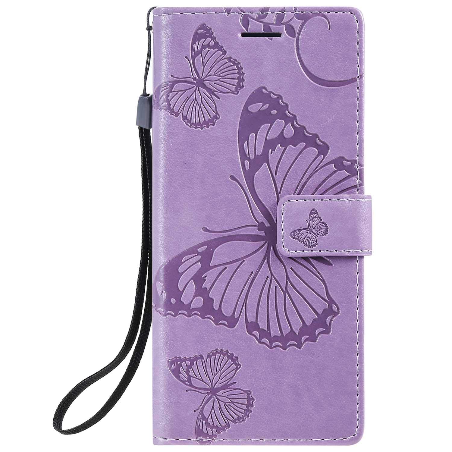 Premium Leather Wallet Case for Samsung Galaxy Note 10 & Note 10 5G - Book Style Cover with Card Slots & Kickstand Function - Purple | Perfect for Business & Travel Protection