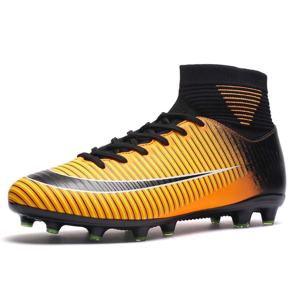 HESBITEUL Men's Soccer Cleats - Lightweight Football Shoes for Boys & Students - High Grip Outdoor/Indoor Athletic Sneakers for Training & Matches