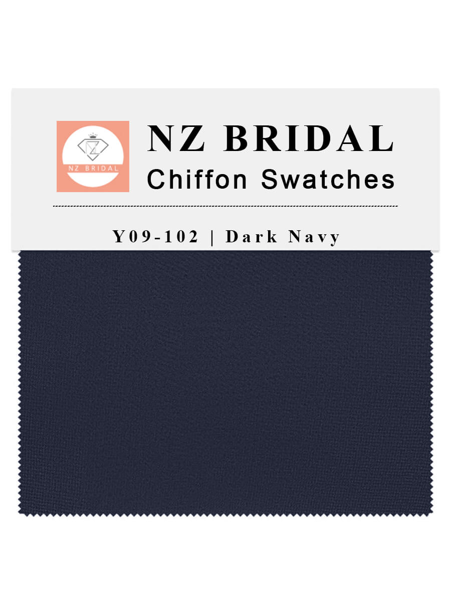 Premium Dark Navy Chiffon Fabric Swatch Samples - High-Quality Material for Dresses, Scarves & DIY Sewing Projects