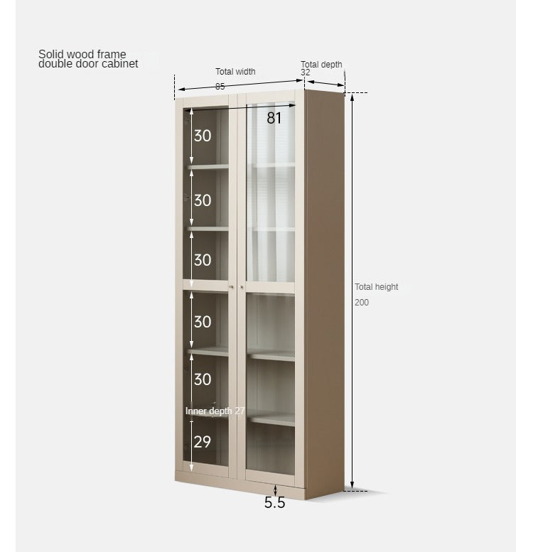 Premium Poplar Solid Wood Bookcase - Light Luxury Style for Home Office, Living Room & Library | Modern Wooden Bookshelf Organizer