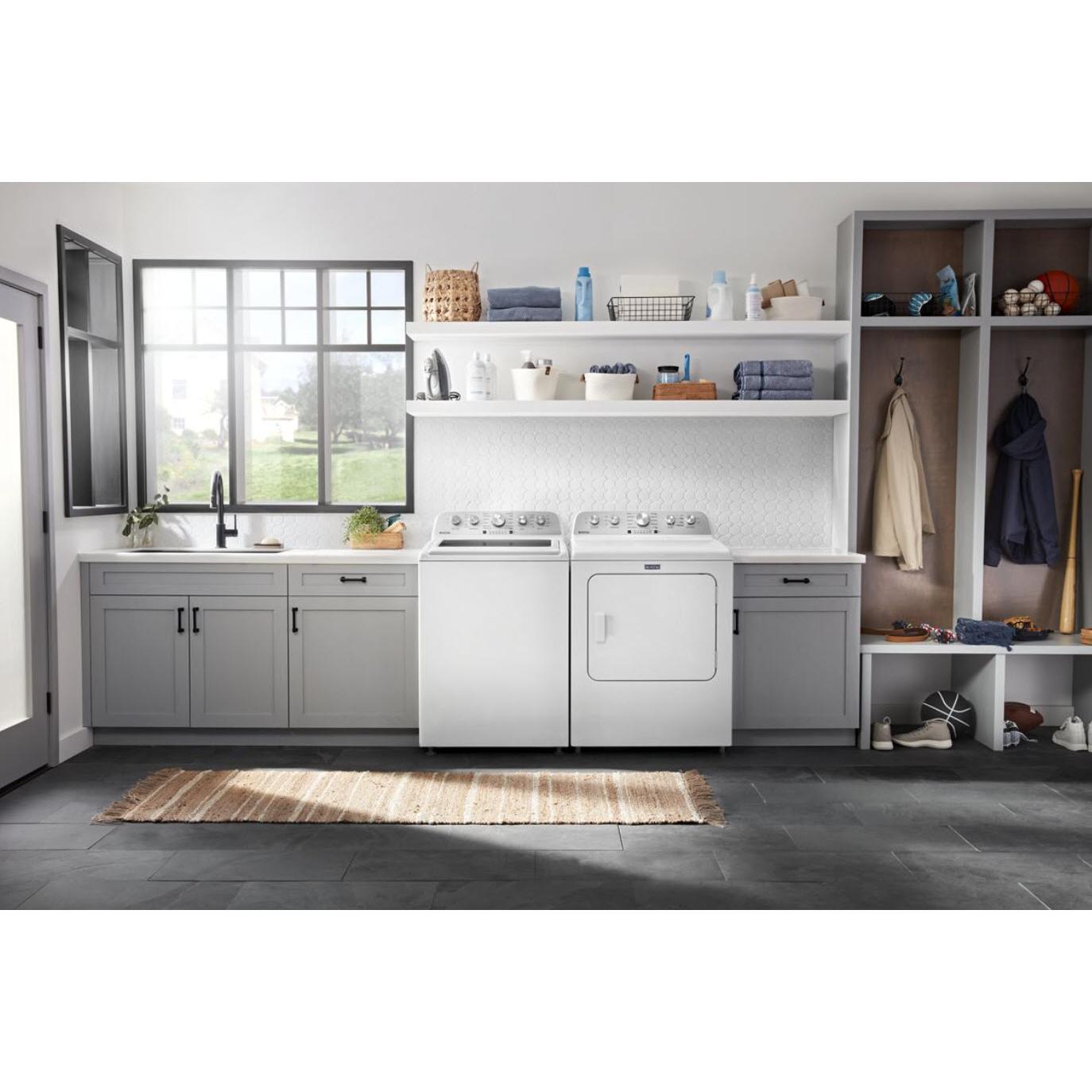 Maytag 7.0 Cu. Ft. Gas Dryer with Moisture Sensing - MGD5430MW | Energy Efficient, Large Capacity for Family Laundry | Perfect for Homes, Apartments & Laundry Rooms