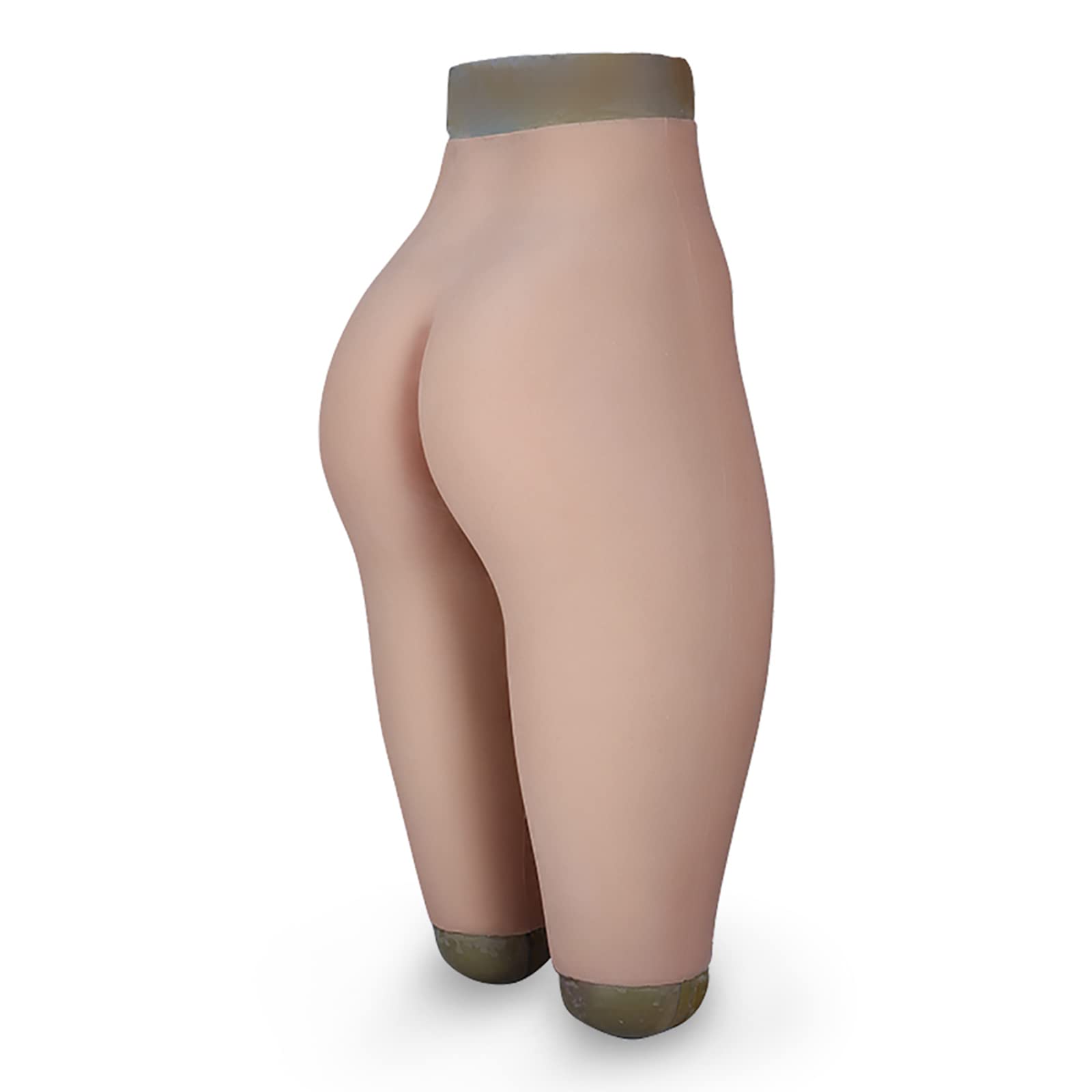 Realistic Silicone Vagina Panty - Crossdresser & Transgender Gaff Boxer Briefs with Butt Lifter Padded Enhancer (Brown) - Discreet Underwear for Smooth Feminine Look & Comfortable Daily Wear