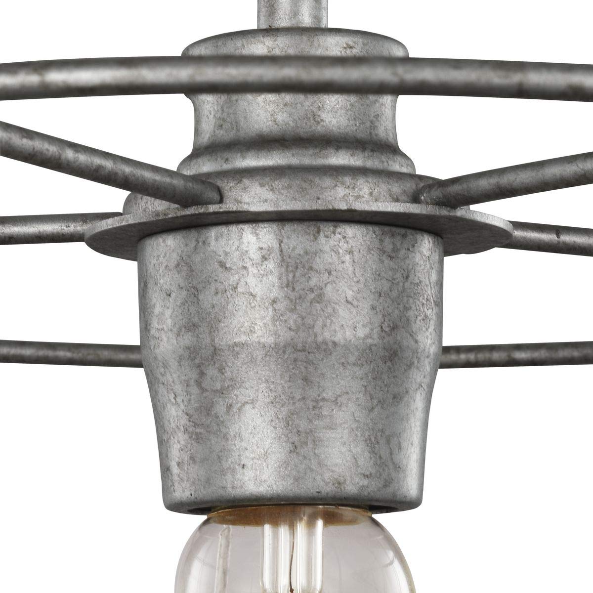 Progress Lighting Chambers Collection 1-Light Farmhouse Pendant Light - Galvanized Metal Finish - Rustic Kitchen Island Lighting - Perfect for Dining Room, Bar, or Entryway Decor