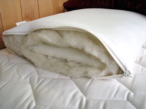 Organic Wool Wrapped Latex Pillow for Side & Back Sleepers - Hypoallergenic & Breathable - Perfect for Neck Pain Relief & Better Sleep
