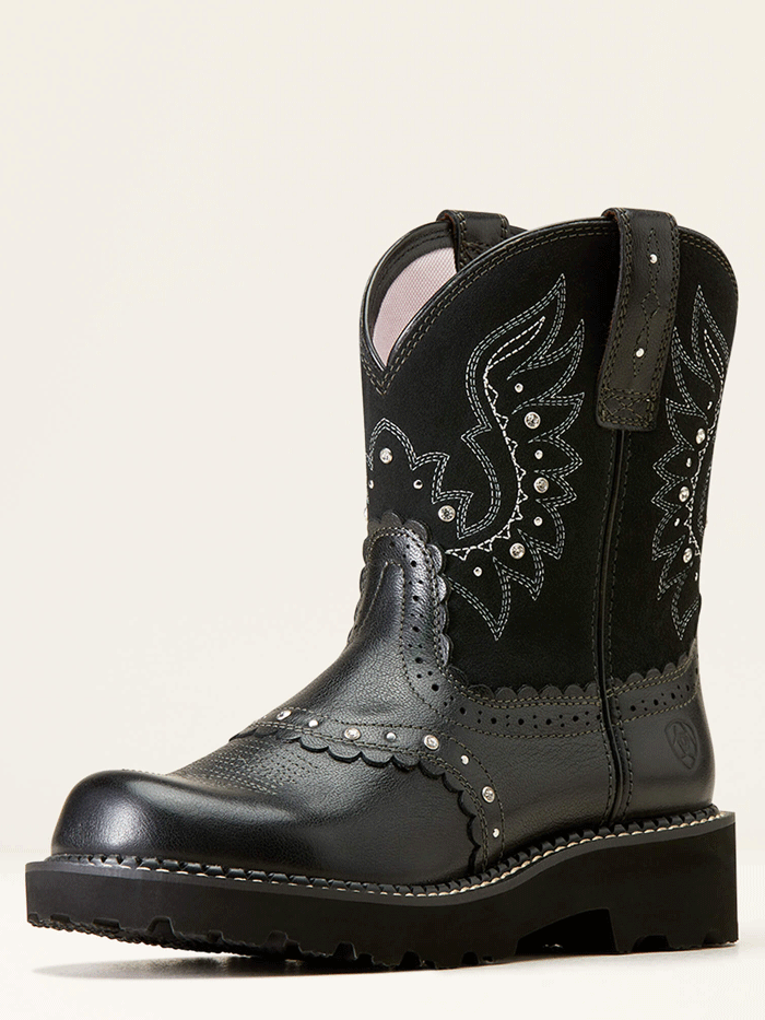 Ariat Women's Fatbaby Gembaby Western Boots - Madison Avenue Metallic Onyx (Style 10047011) | Comfortable Cowgirl Boots for Country Dancing, Rodeo & Western Fashion