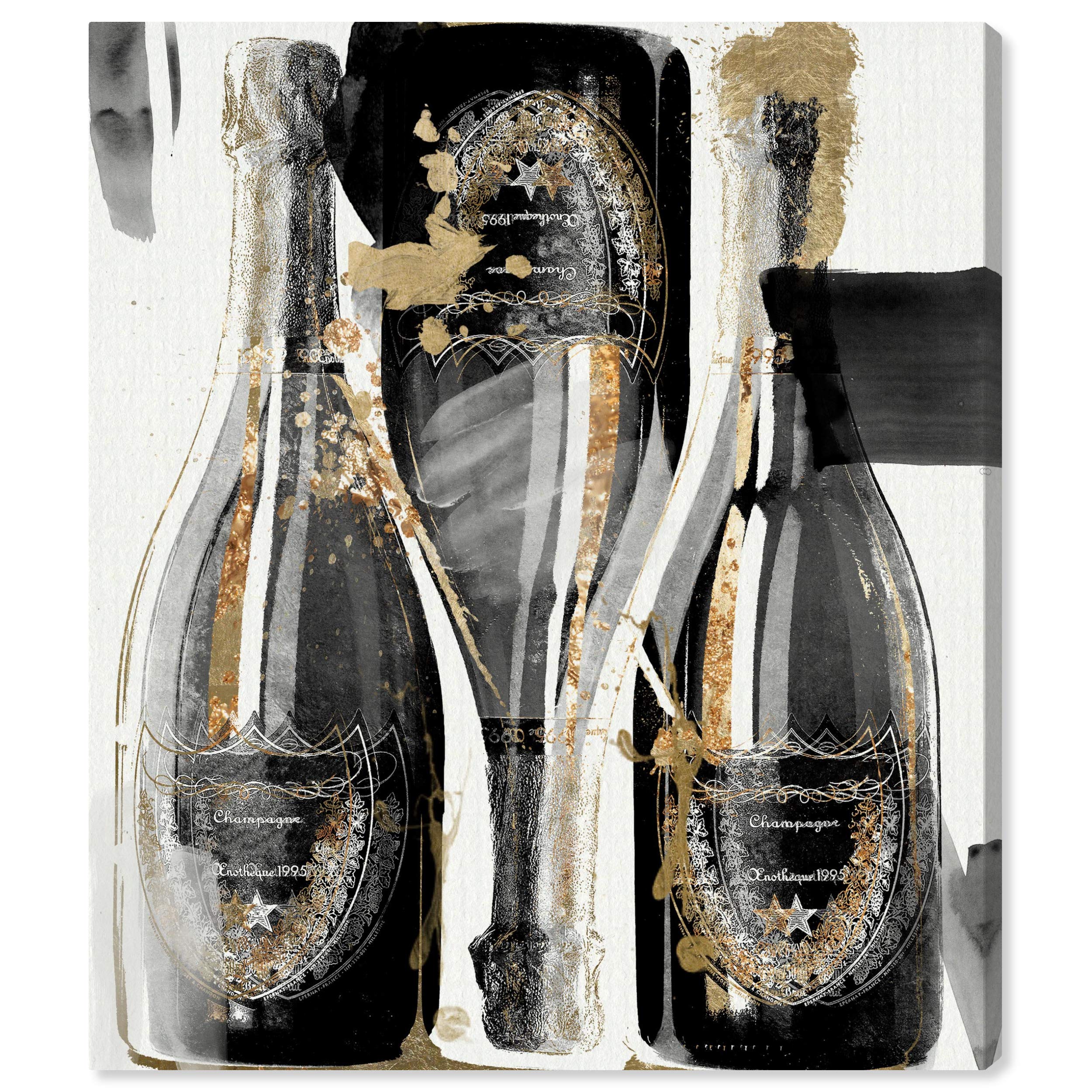 Oliver Gal Artist Co. Drinks & Spirits Wall Art Canvas Print - 36x45 Inch Gold & Gray Noir Home Decor - Perfect for Bar, Kitchen, Dining Room & Living Room Wall Decor