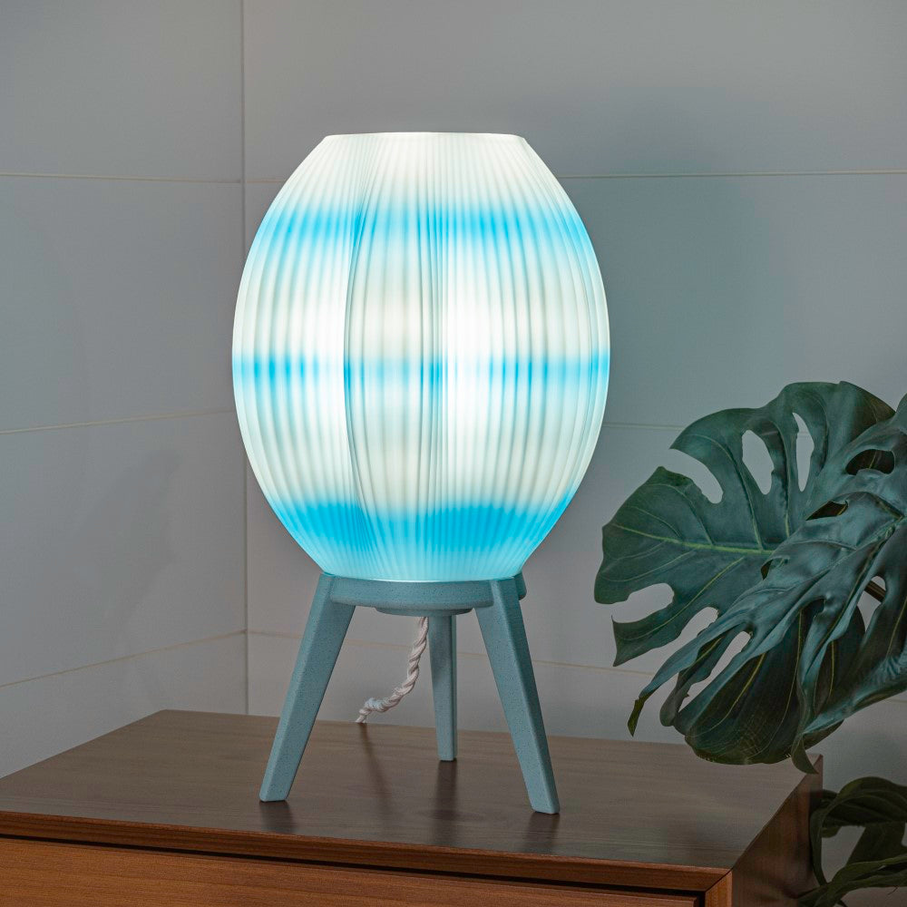 Eco-Friendly Modern Wavy PLA 3D Printed Dimmable LED Table Lamp - Contemporary Home & Office Lighting for Bedroom, Living Room, Study Desk
