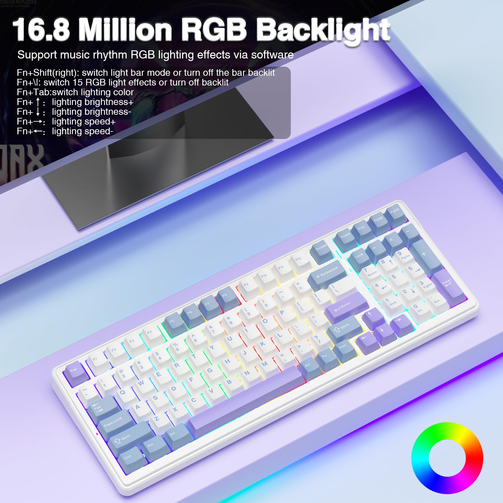 AULA F99 Wireless Mechanical Keyboard - Tri-Mode RGB Gaming for PC/Tablet/Console