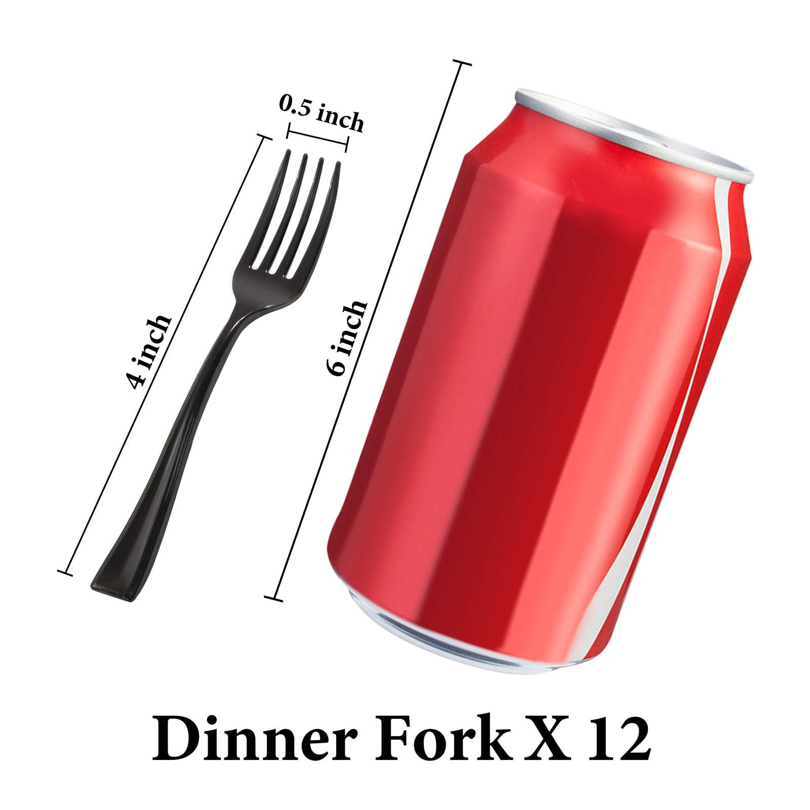 300-Pack Black Plastic Mini Forks 4 Inch - Heavy Duty Disposable Appetizer Forks - Perfect for Small Appetizers, Desserts, Parties, Picnics & Catering Events - Ideal for New Year Celebrations, Birthday Parties & Wedding Receptions