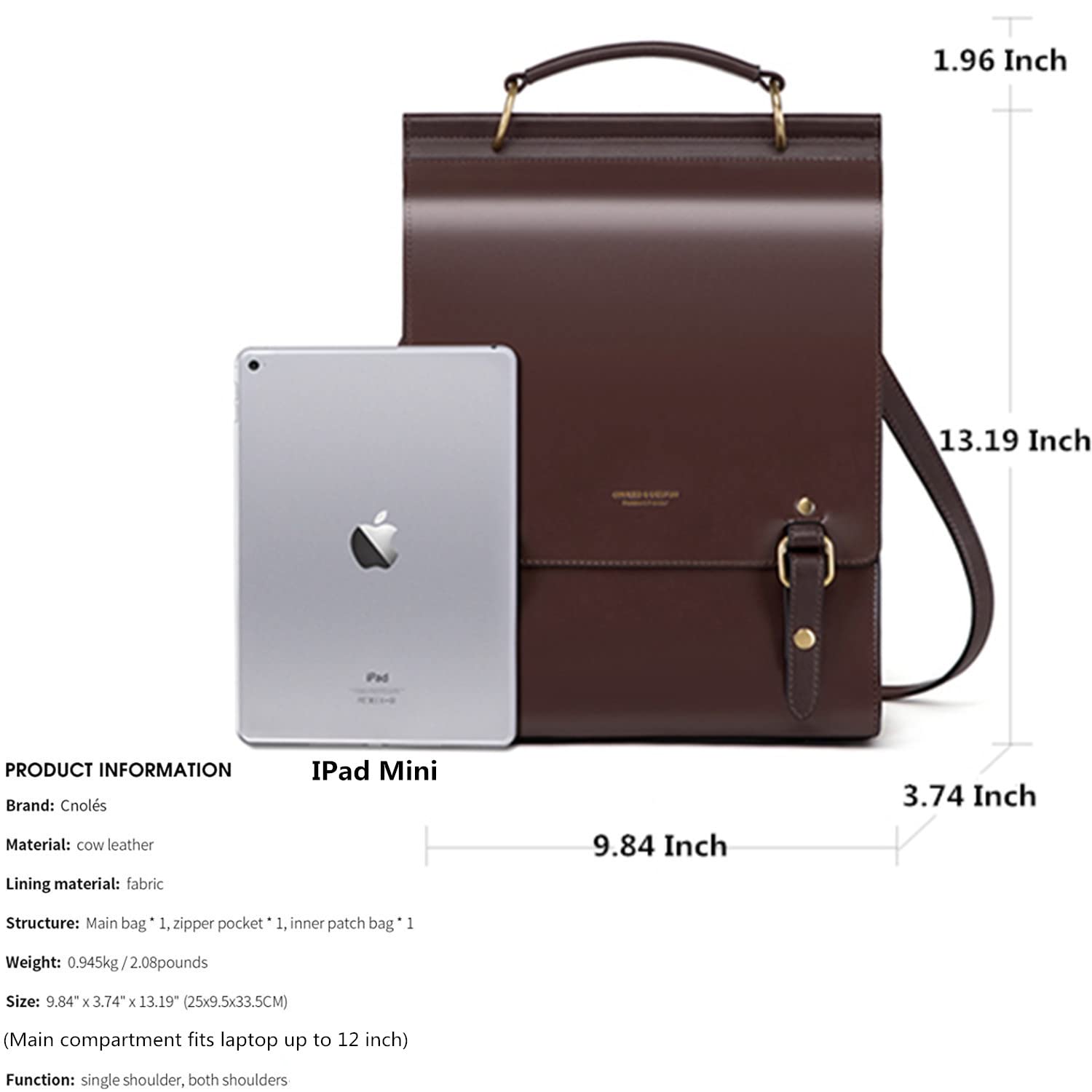 Vintage Leather Backpack for Women - Stylish Travel & College Bag (Brown)