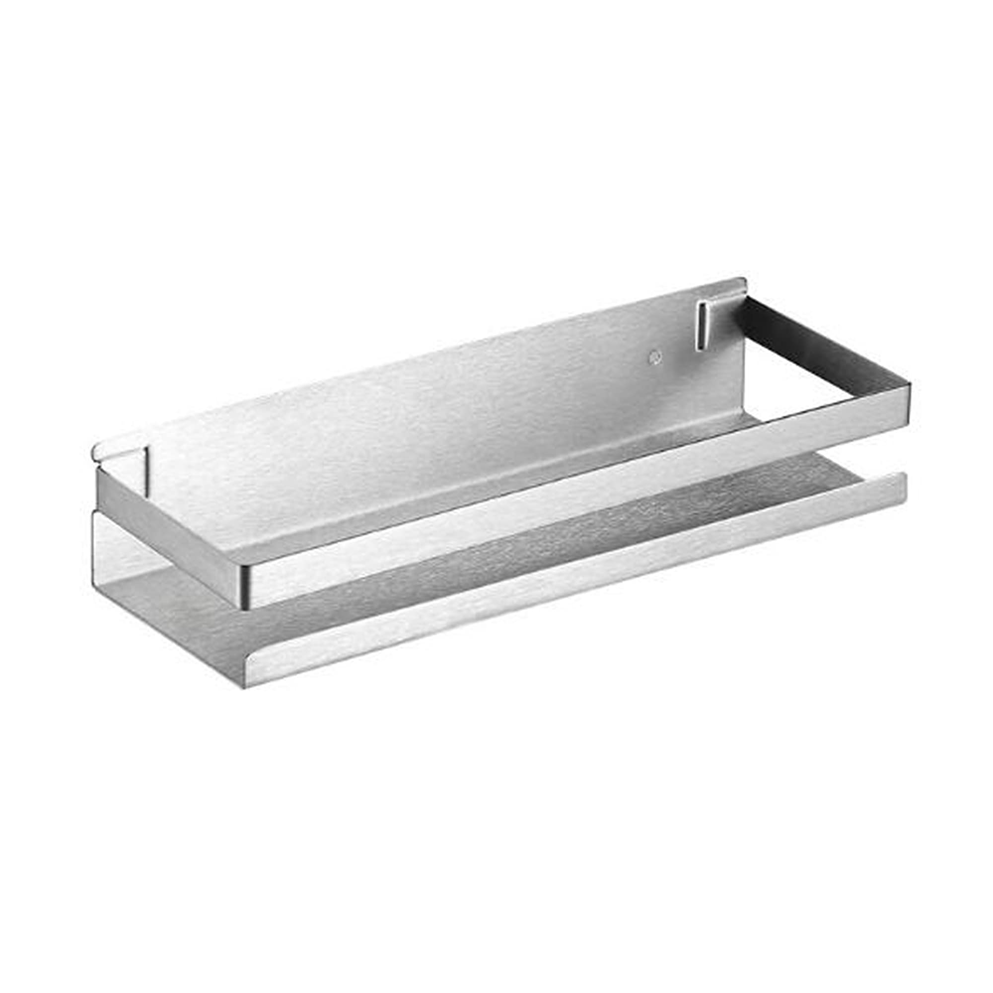 Stainless Steel Adhesive Floating Shelf - No Drill Bathroom & Kitchen Wall Mount Storage Organizer, 1-Tier Shower Caddy (40cm) - Perfect for Toilet, Living Room & Small Space Organization