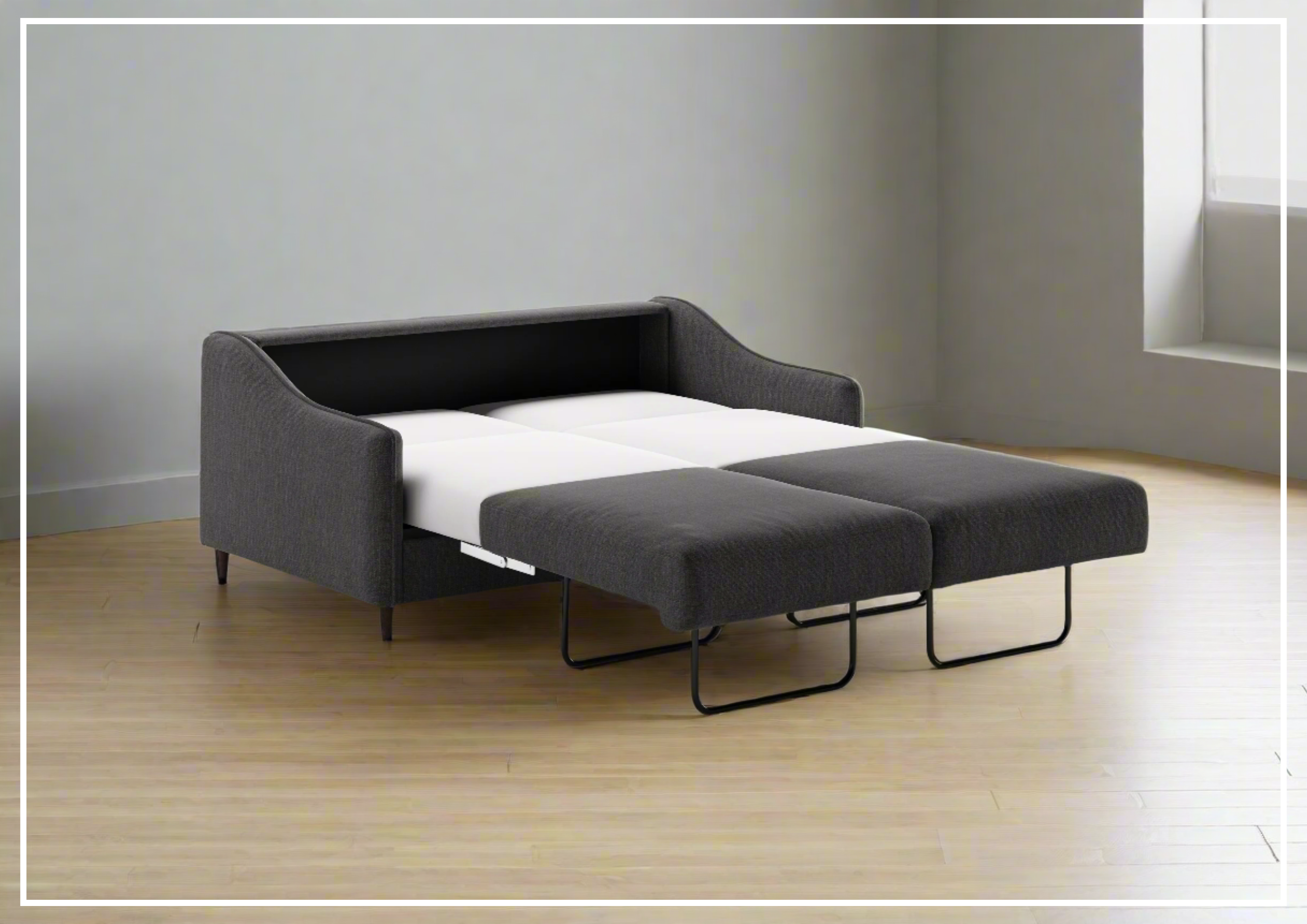 Luonto Ethos Fabric Queen Sleeper Sofa - 2 Gray Color Options | Convertible Sofa Bed for Small Spaces | Perfect for Guest Rooms, Apartments & Home Offices