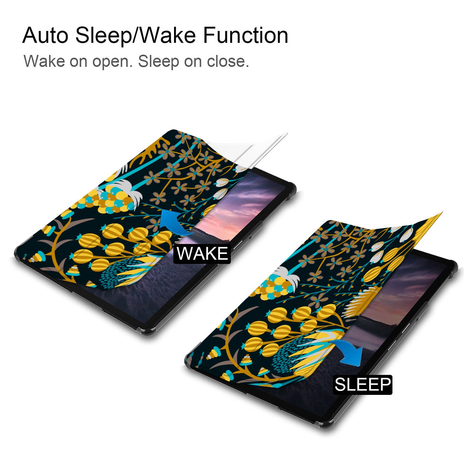 Samsung Tablet Case with Autumn Leaves Design - Slim Protective Cover for Samsung Galaxy Tab A/S6/S7/S8 - Perfect for Work, School & Travel