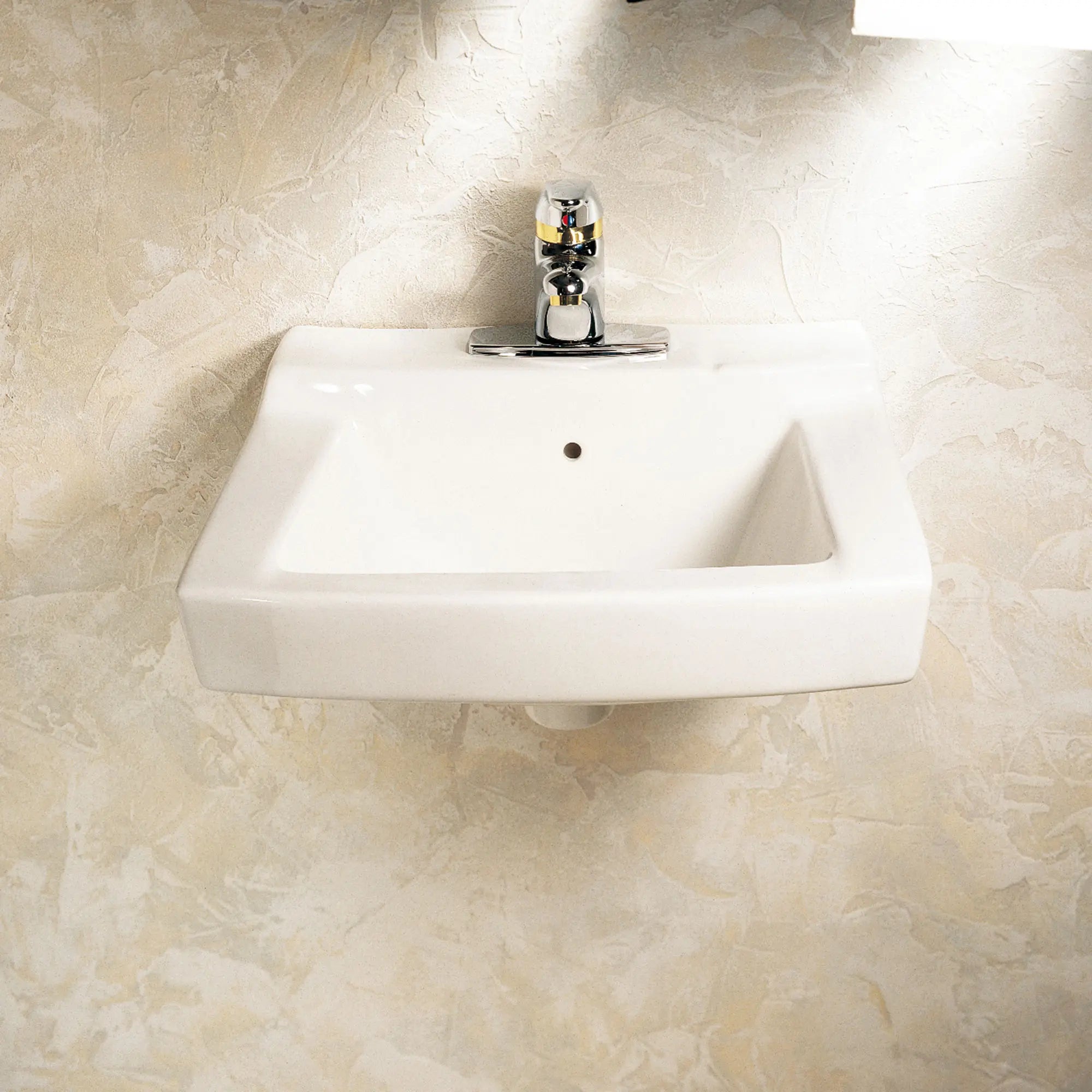Comrade® 4 Inch Centerset Wall Mounted Bathroom Sink with Hanger - Perfect for Small Bathrooms, Powder Rooms & RV Vanities