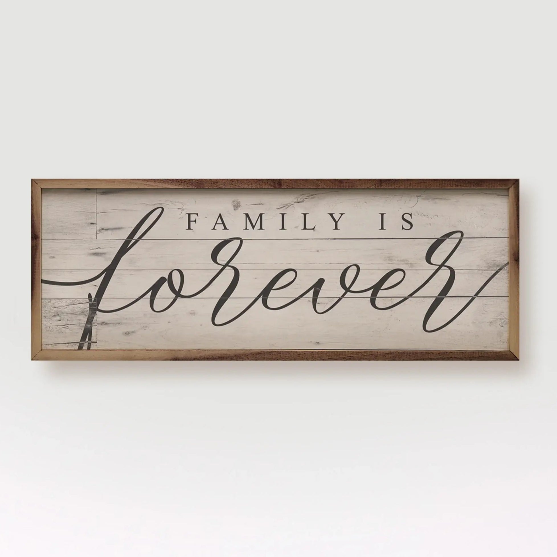 Family Is Forever Wood Framed Print - Heartwarming Home Decor for Living Room, Bedroom & Gifts - Perfect for Family Photos & Wall Art