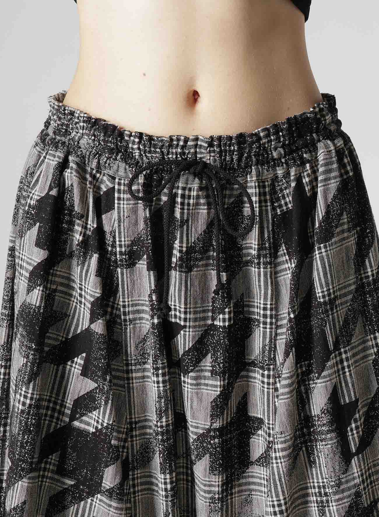 Stylish Cotton Linen Plaid Houndstooth Gathered Pants for Women - Comfortable & Trendy Casual Trousers for Office, Travel, and Everyday Wear