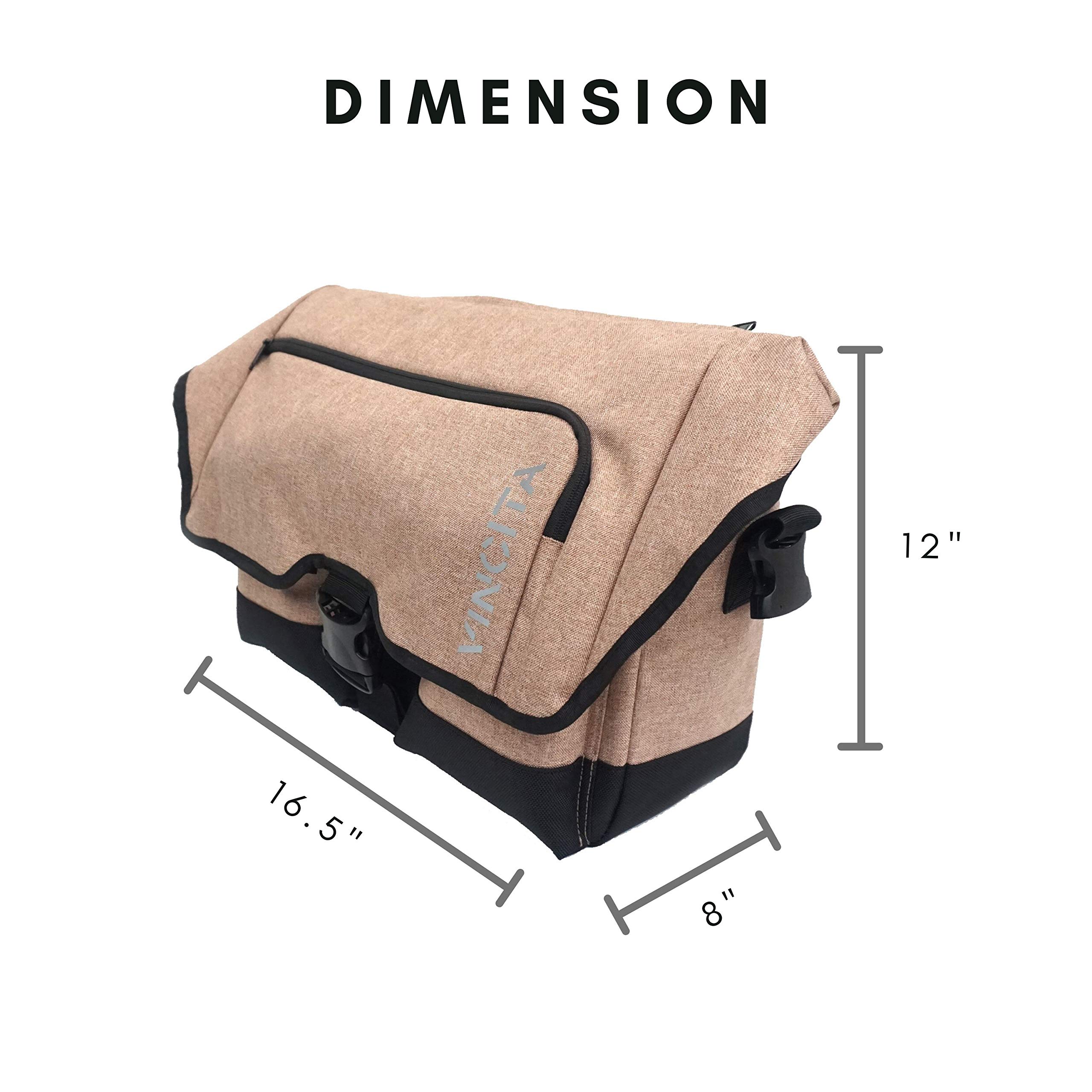 Vincita Birch Bag 2.0 for Brompton Folding Bike - Waterproof Front Pannier with Removable Frame, Rain Cover & Adjustable Shoulder Straps - Premium Cycling Accessories for Commuting & Urban Travel