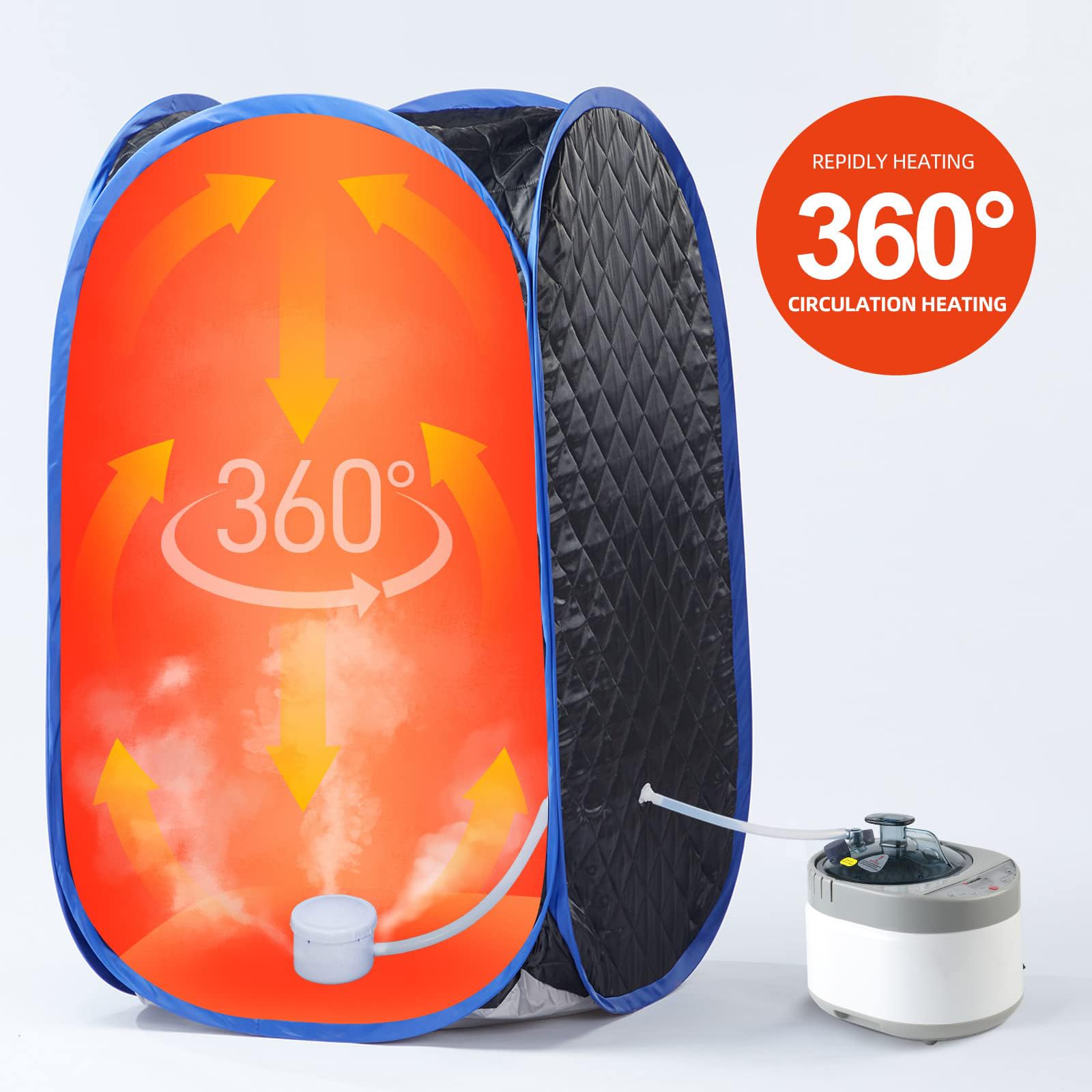 Portable Sauna Steamer 2000W with Remote Control & Timer - Full Body Therapy for Stress Relief & Relaxation | Home Spa, Detox, Weight Loss & Muscle Recovery