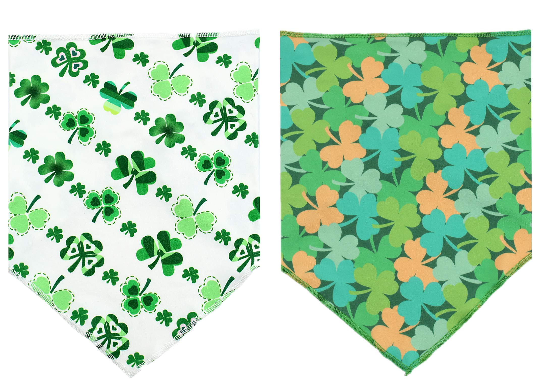 2 Pack St. Patrick's Day Dog Bandanas - Green Triangle Pet Bibs & Scarves for Small Medium Large Dogs - Perfect for St. Patty's Day Parties, Parades & Photo Shoots