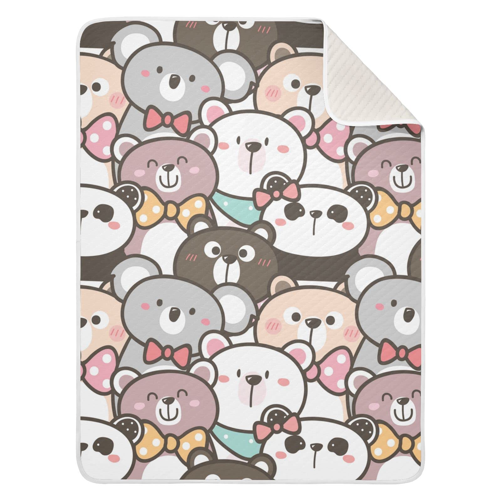 JIPONI Super Soft & Warm Baby Blanket - Cute Bear Panda Koala Design Personalized Blanket for Boys & Girls (30x40 Inch) | Perfect for Nursery, Stroller, Swaddling & Gift Giving