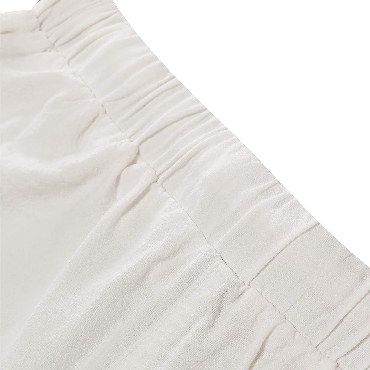 Lisskolo Women's Linen Bermuda Shorts - Elastic Waist Summer Cotton Shorts for Casual & Beach Wear