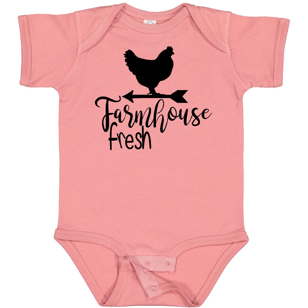 Inktastic Farmhouse Fresh Chicken Baby Bodysuit - Cute Organic Cotton Onesie for Newborns & Infants - Perfect for Family Photos, Baby Showers & Farm-Themed Nursery Decor