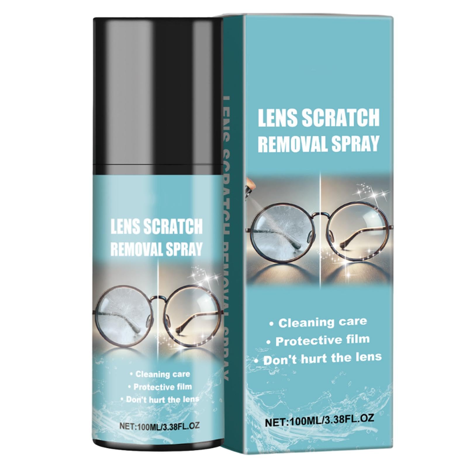 Professional Lens Scratch Remover Spray & Glasses Cleaner - 100ml Portable Solution for Eyeglasses, Sunglasses & Camera Lenses | Perfect for Travel, Office & Outdoor Use