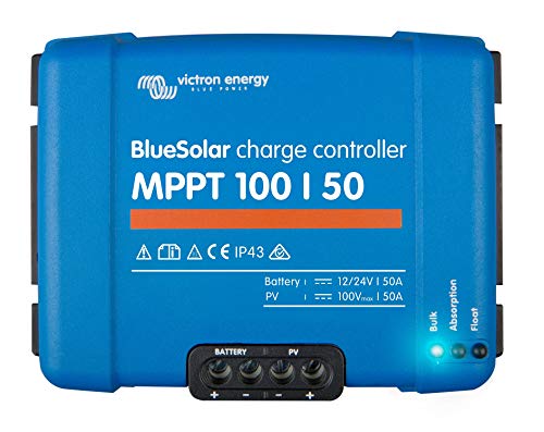 Victron Energy BlueSolar MPPT 100V 50A Solar Charge Controller for 12V/24V Systems - Perfect for Off-Grid Solar Panels, RVs, Boats & Home Energy Storage
