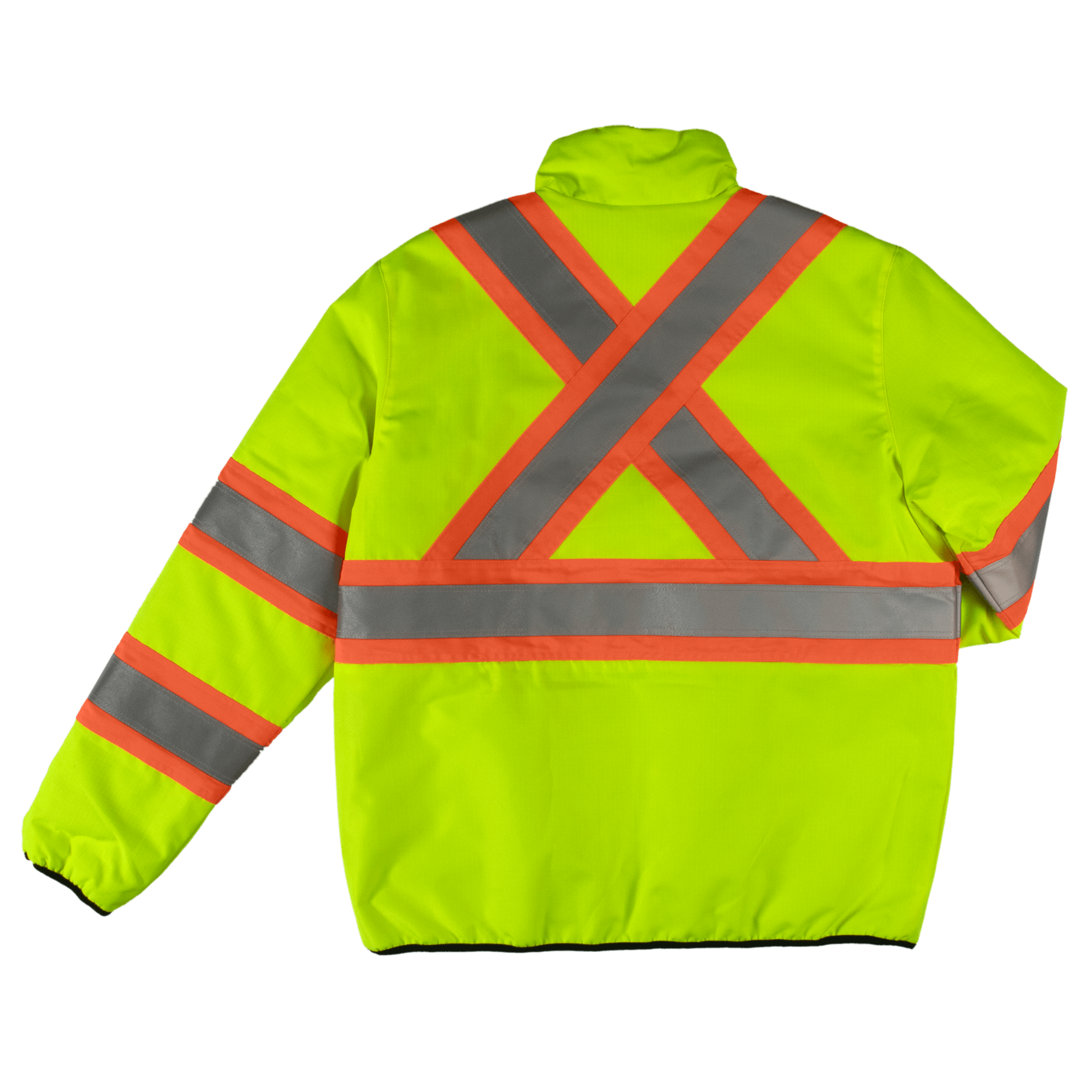 Tough Duck Reversible Safety Jacket SJ27 - High Visibility Work Jacket for Construction & Outdoor Use | ANSI Compliant Reflective Vest for Men & Women