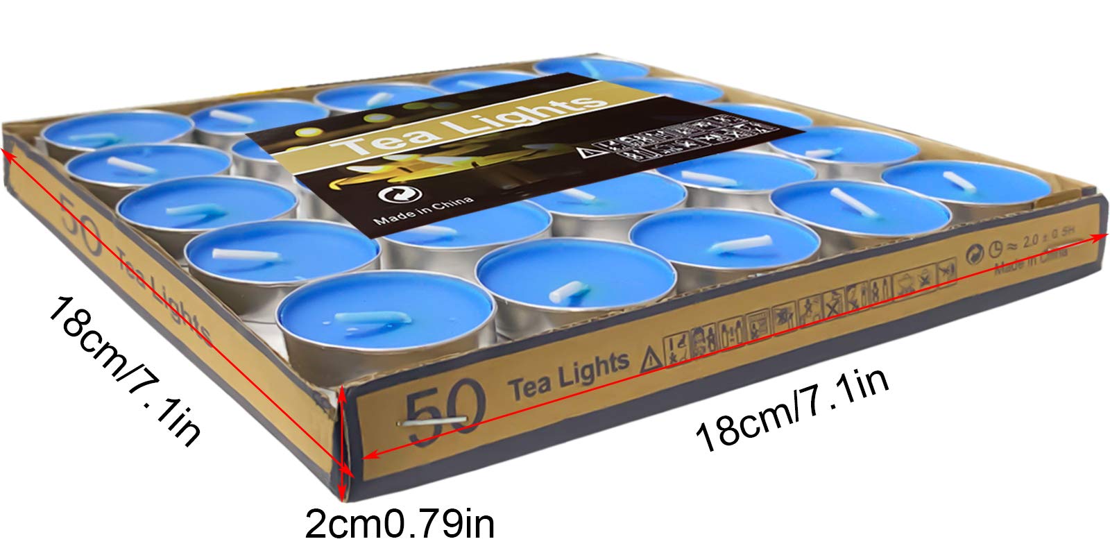 OUO Smokeless Tea Lights Candles 50 Pack - Long Lasting & Dripless Mini Candles for Weddings, Home Decor, Parties