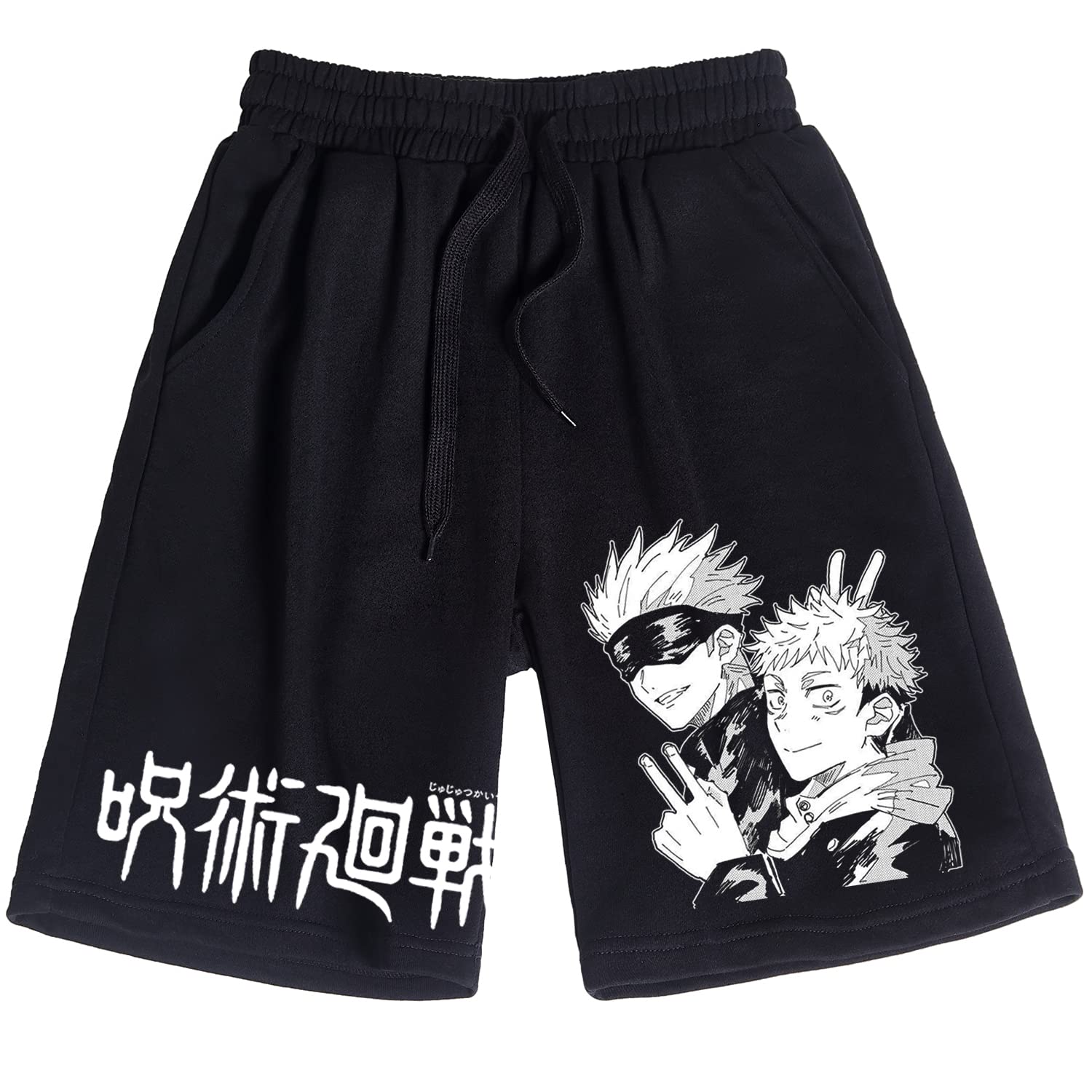 DIOMMELL JJK Anime Shorts with Drawstring - Stylish & Comfortable Casual Wear for Men & Women - Perfect for Cosplay, Gym, and Summer Outfits