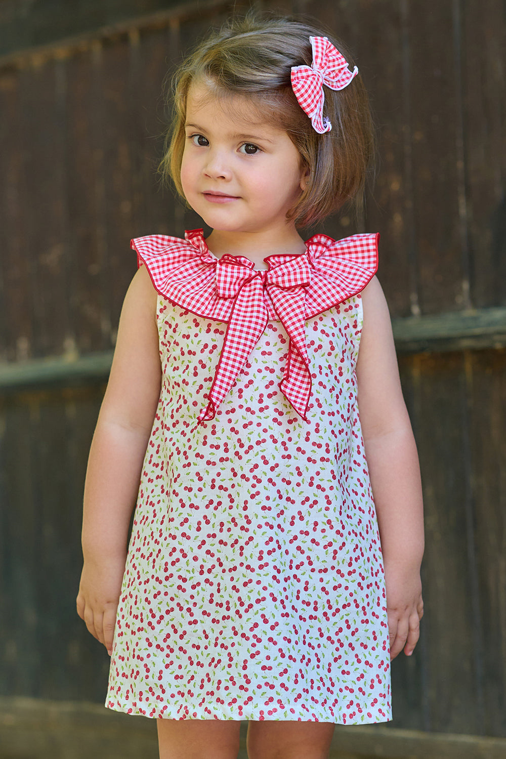 Valentina Red Cherry Print Dress & Bloomers Set - Vintage Floral Summer Dress for Women & Girls - Perfect for Picnics, Parties & Casual Outings