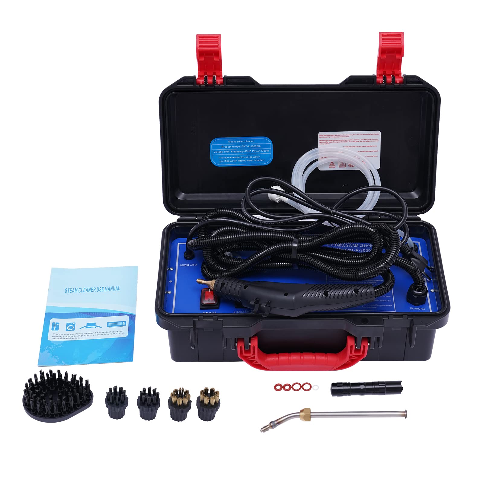 Portable Steam Cleaner 110V 1700W - High Pressure Commercial Steam Cleaning System with 5Bar Pressurized & 360° Cleaning - Handheld Steam Cleaner for Kitchen, Car, Home, Office (Electromagnetic Pump) - Perfect for Deep Cleaning Appliances, Upholstery & Hard Surfaces