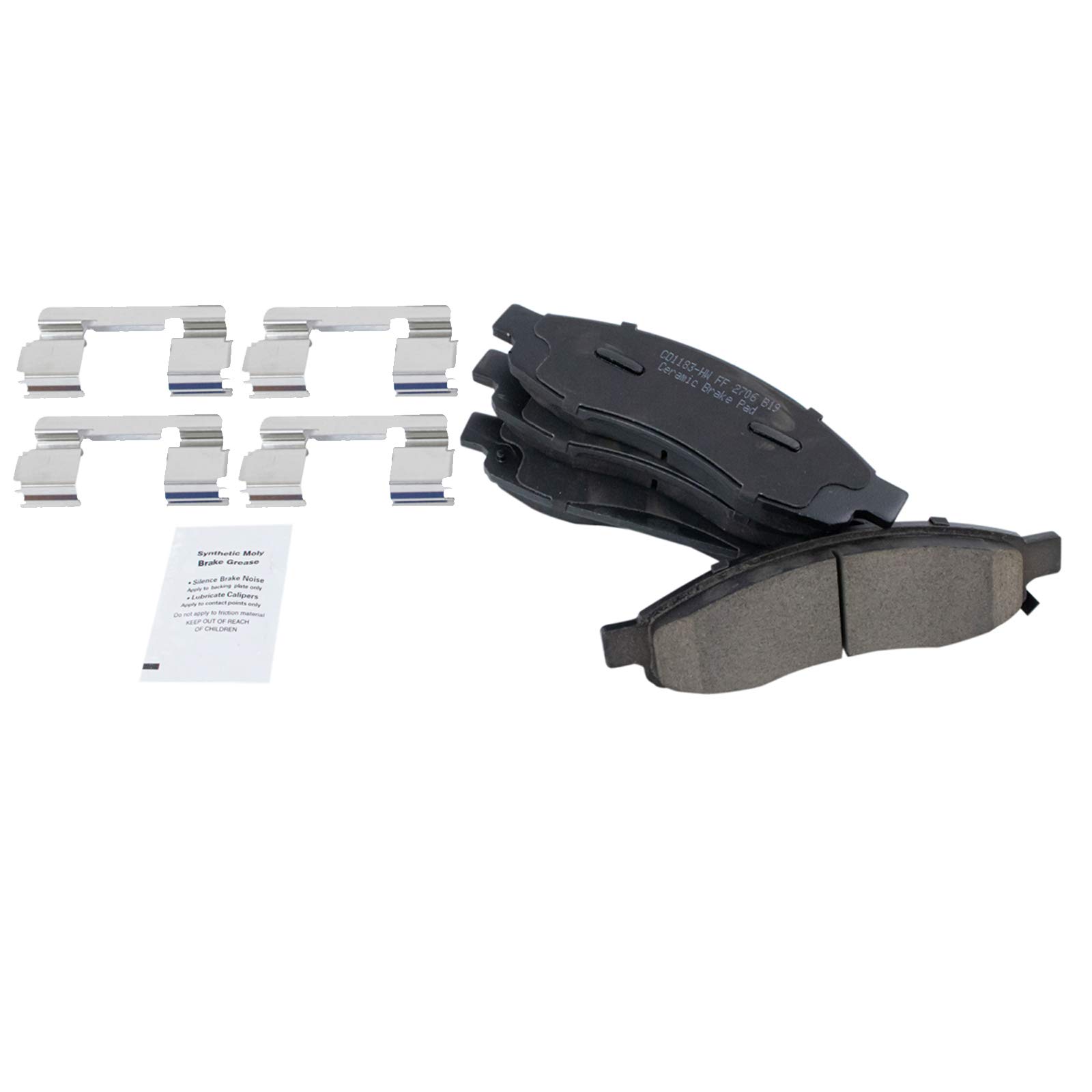 TRQ Front Brake Pad and Rotor Kit - Ceramic Vented Brake Pads & Rotors - Compatible with 2005-2006 Infiniti QX56, 2005-2007 Nissan Armada & Titan - Perfect for Smooth Stopping & Enhanced Safety in Daily Driving, Towing, and Highway Use