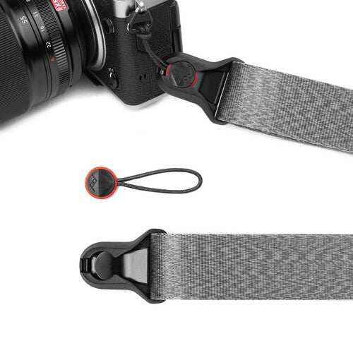 Peak Design Slide Lite Camera Strap (Ash Gray) - Comfortable Adjustable Neck Strap for DSLR & Mirrorless Cameras - Perfect for Travel, Hiking & Photography Enthusiasts