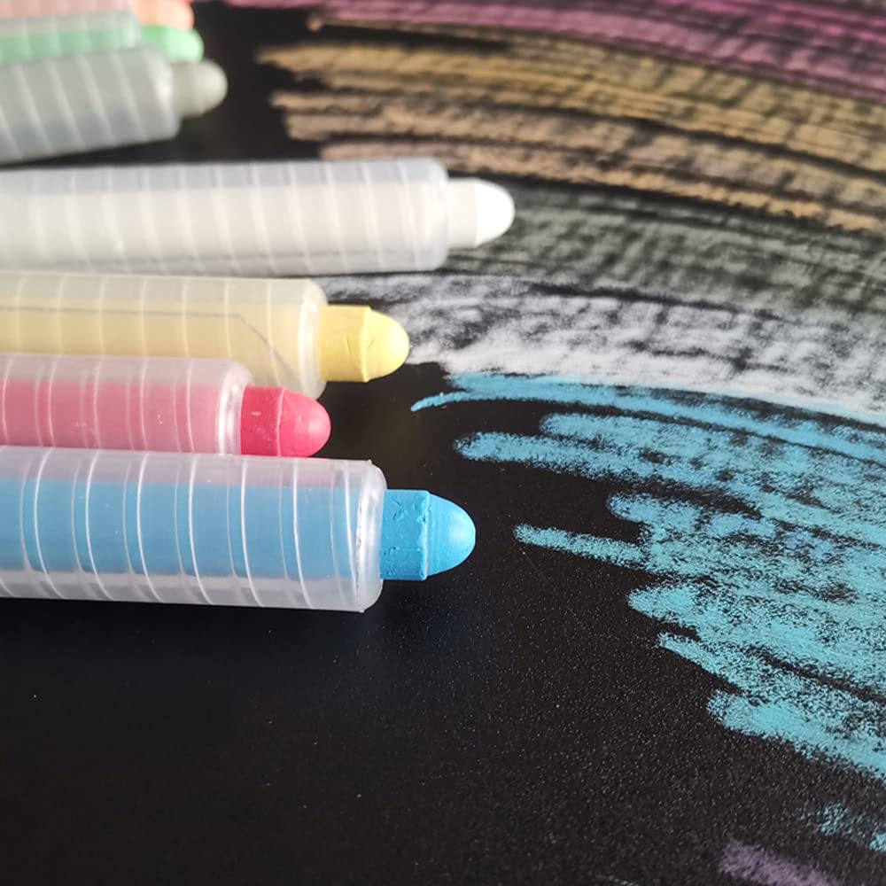 Non-Toxic Dustless Chalk Set with Holder - 12PCS Colorful Chalk for Kids, Whiteboard & Blackboard Drawing, Writing - Perfect for Classroom, Home Schooling & Art Projects