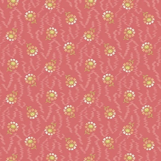 Lady Tulip by Edyta Sitar - A185E Pink Daisies Floral Fabric for Quilting & Home Decor | Perfect for Quilts, Pillows & DIY Craft Projects