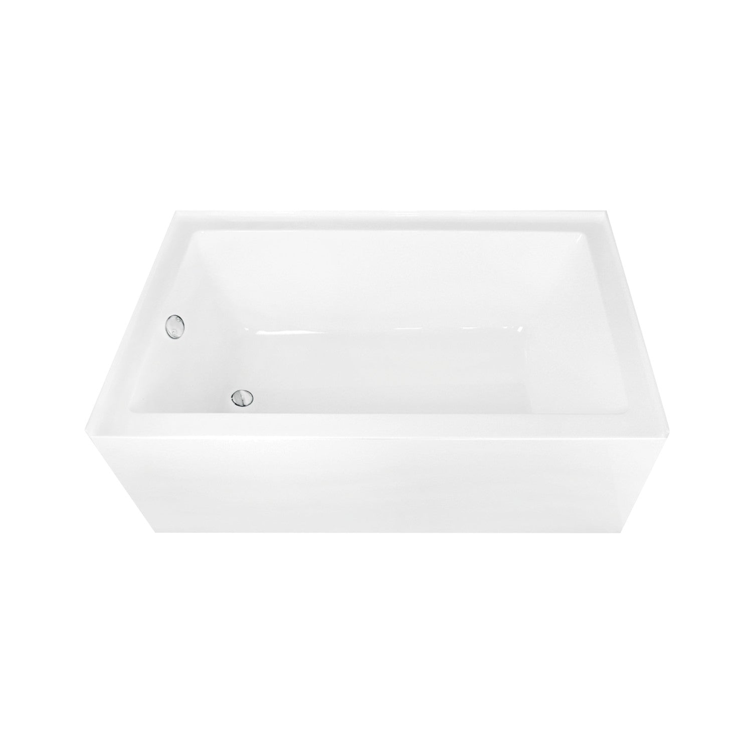 Aqua Eden 60 Inch Acrylic Rectangular 3 Wall Alcove Bathtub - Left Hand Drain, Glossy White with Polished Chrome Finish | Perfect for Modern Bathroom Renovations and Spa-Like Retreats