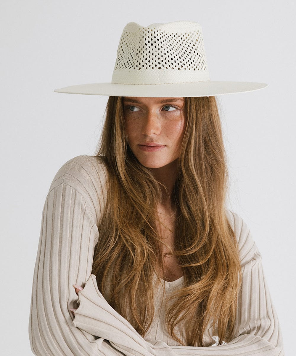 Nell Vented Fedora Straw Hat for Women - Breathable Summer Sun Hat with Wide Brim - Perfect for Beach, Garden, and Outdoor Activities