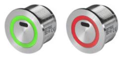 TTS 22mm Metal Touchless Latching Switch - 125mA @ 60VDC, 20 Million Operations, Red/Green Bicolor LED - Ideal for Industrial Control Panels, Medical Equipment & Smart Home Automation Systems