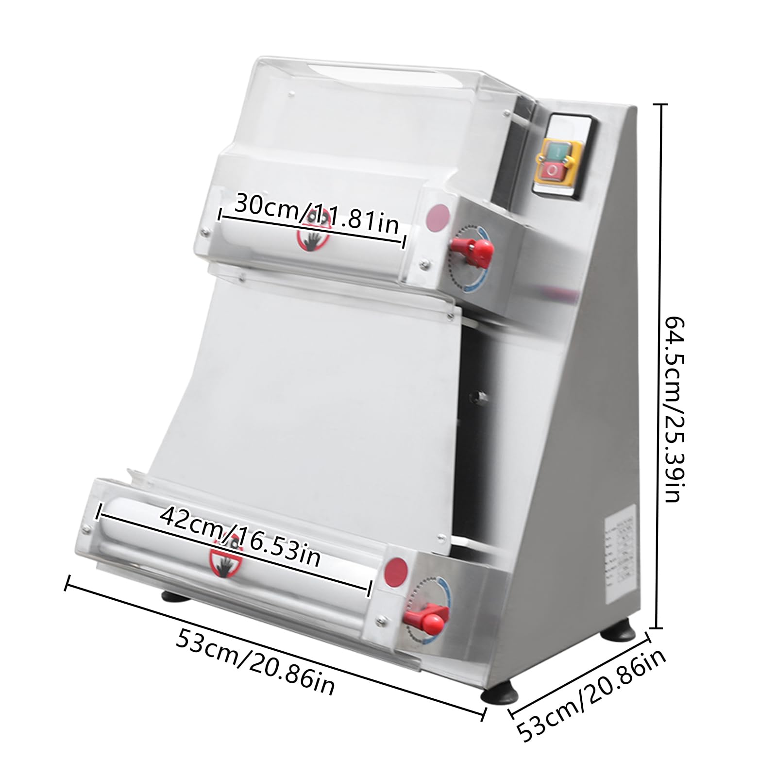 370W Electric Pizza Dough Roller Sheeter Machine - 3-15 Inch Commercial Dough Press for Homemade Pizza, Pasta & Pastry | Heavy Duty Automatic Dough Maker for Restaurants, Bakeries & Home Kitchens