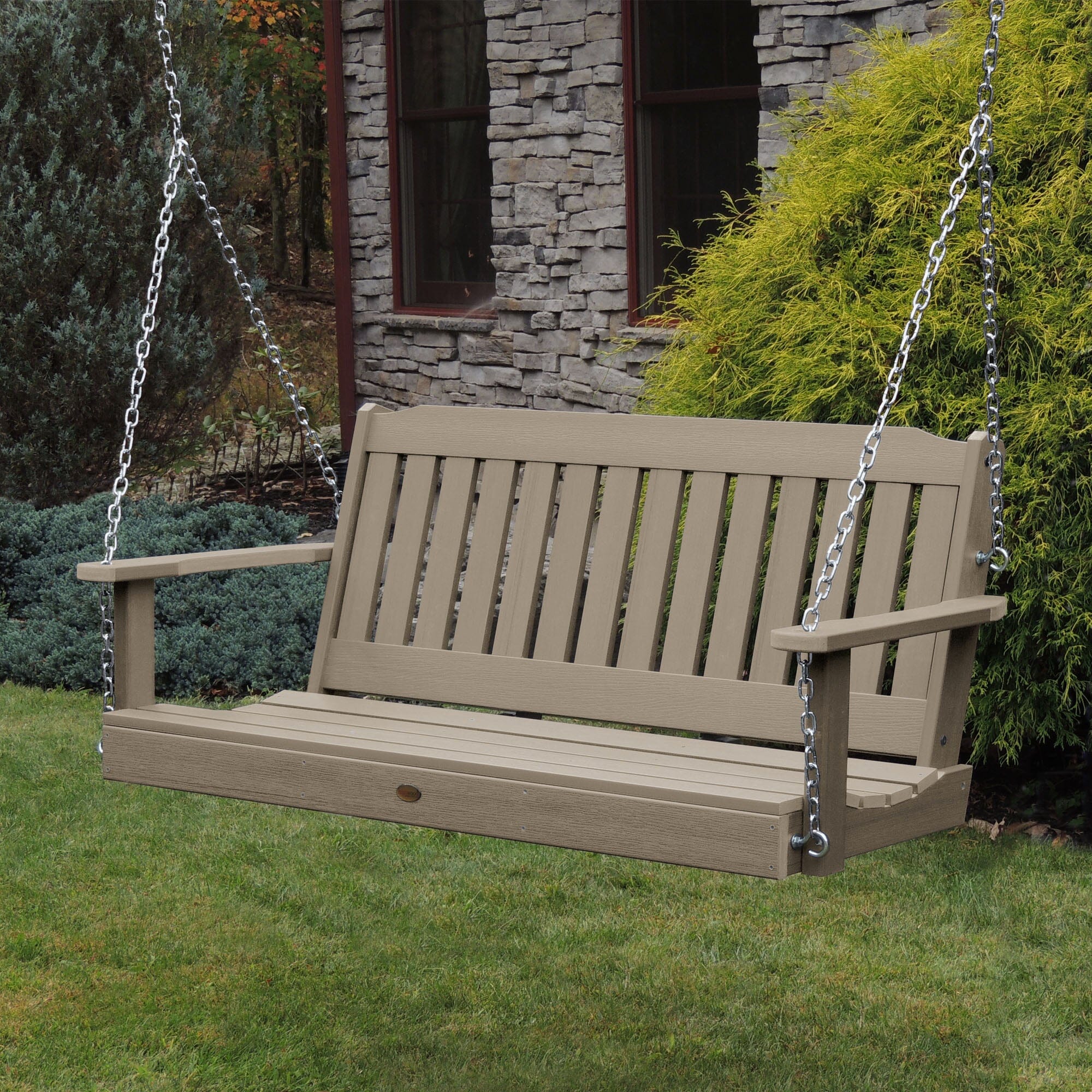 5ft Lehigh Porch Swing - Heavy Duty Outdoor Hanging Bench for Garden, Patio, Deck - Perfect for Relaxing & Lounging in Backyard, Front Porch or Balcony
