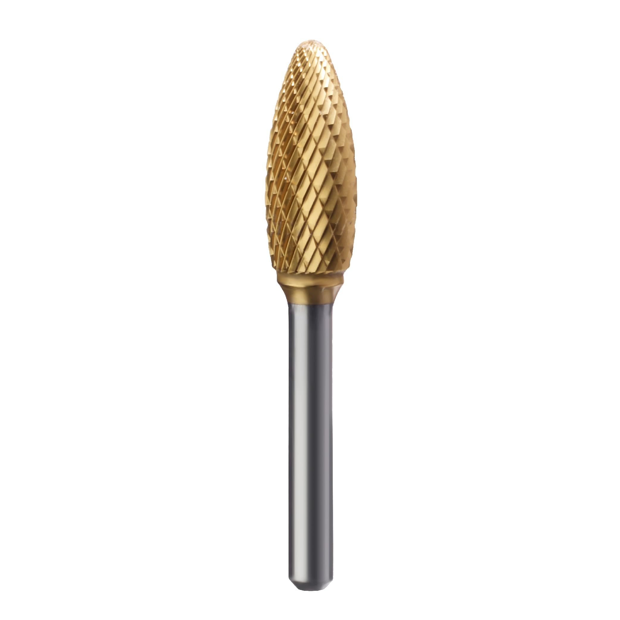Champion SH6 Double Cut TiN Coated Carbide Burr Rotary File - High Speed Steel Cutting Tool for Metal, Wood, Plastic - Perfect for DIY, Jewelry Making & Automotive Repair