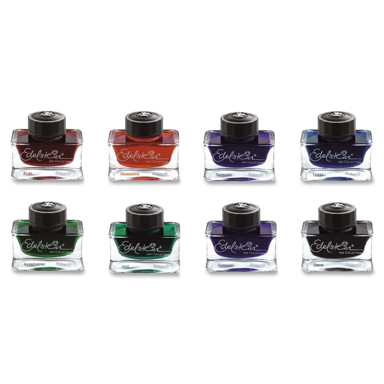 Pelikan Edelstein Fountain Pen Ink Set - 8 Premium 50ml Bottles for Calligraphy, Writing & Collecting - Perfect for Artists, Writers & Pen Enthusiasts