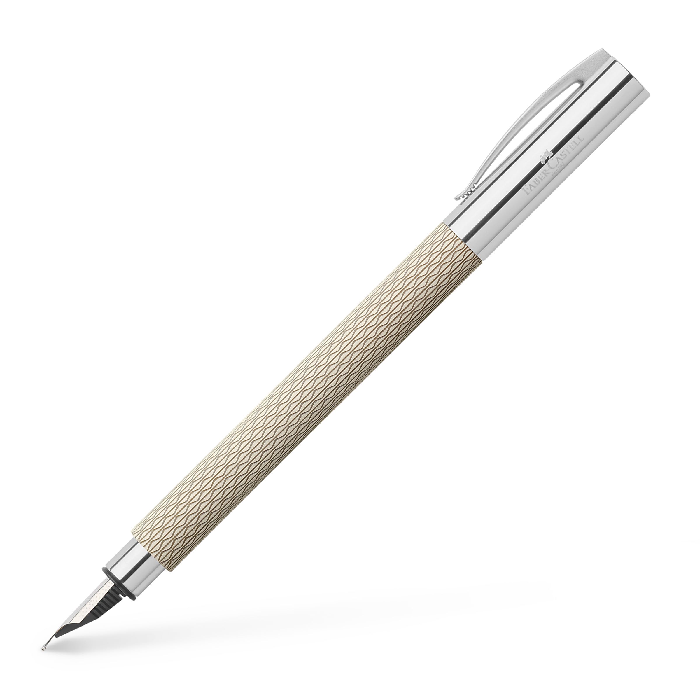 Faber-Castell Ambition OpArt 149620 Fountain Pen - Medium White Sand Nib with Gift Box - Premium Writing Instrument for Professionals, Students & Gift Giving