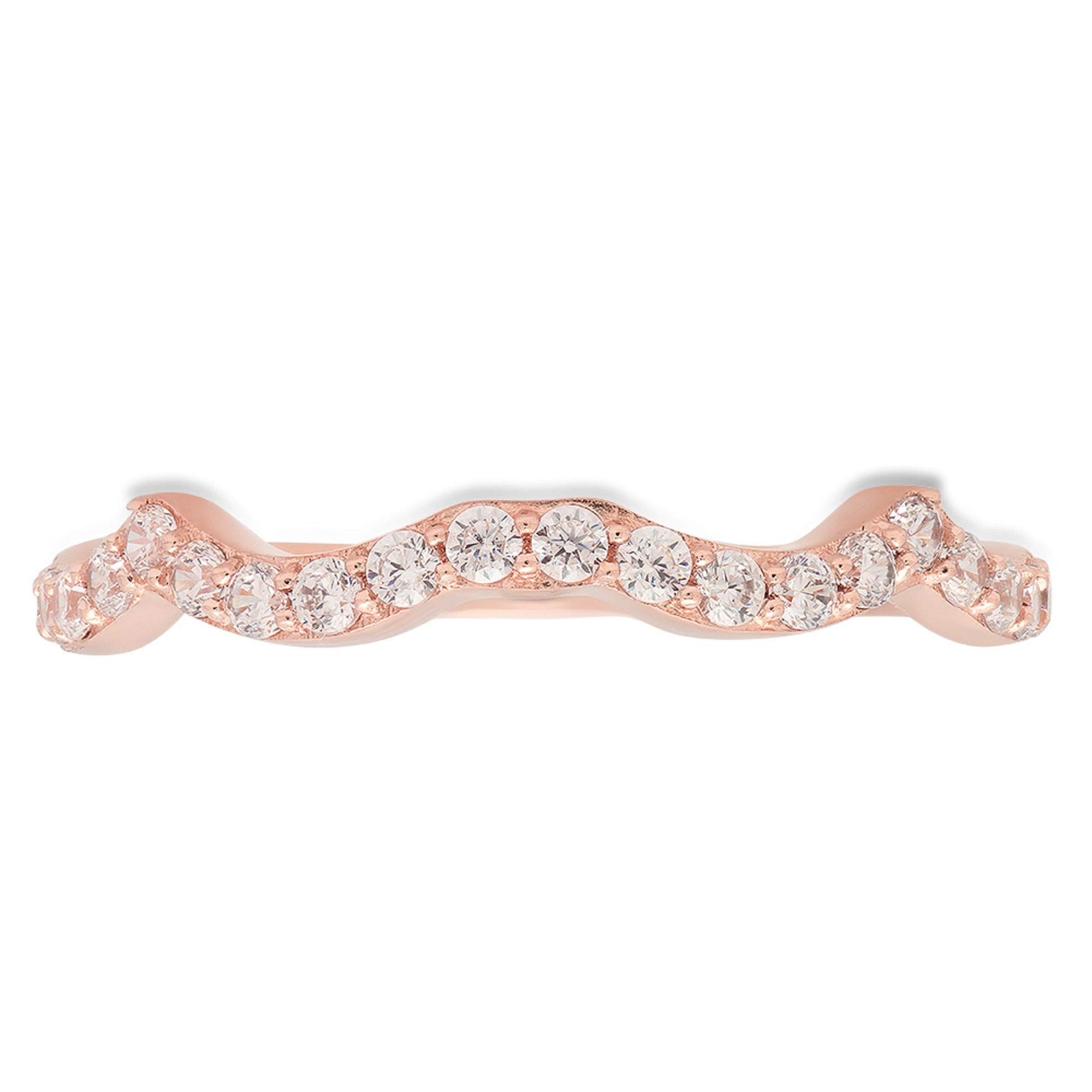 0.2 Carat Round Brilliant Cut VS1-VS2 Clarity I-J Color Genuine Cultured Diamond 14K Rose Gold Stackable Engagement Ring - Perfect for Wedding Bands, Promise Rings & Art Deco Jewelry Collections