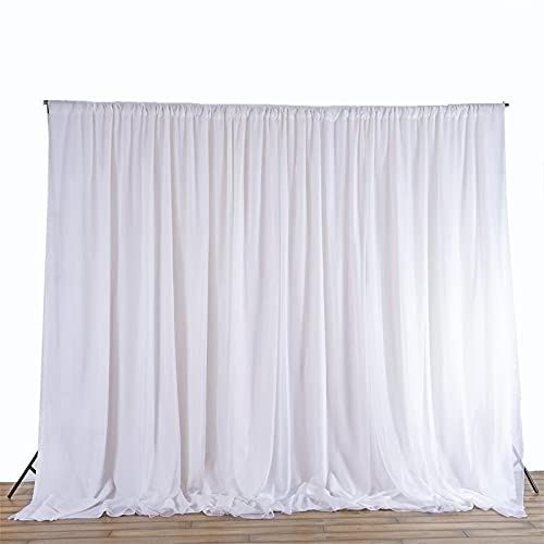 20 ft x 10 ft White Chiffon Fabric Backdrop Curtain for Photography, Party Decor, Wedding, Baby Shower & Event Supplies - Lightweight Sheer Drape for Studio, Stage & Home Decorations