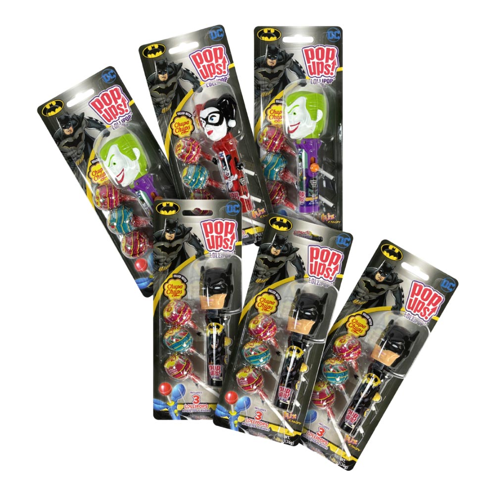 Flix Candy Pop Up Justice League Blister Card - 1.26oz, 6ct Box | DC Comics Superhero Candy for Parties, Halloween & Movie Nights