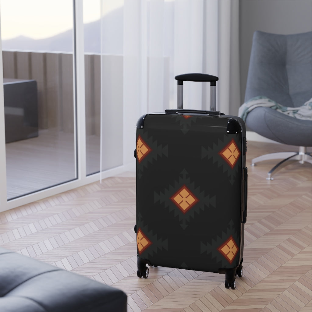 Durable Hardshell Cabin Suitcase - 3 Sizes Available (Carry-On, Medium, Large) with Stylish Southwestern Design - Perfect for Air Travel, Road Trips & Weekend Getaways