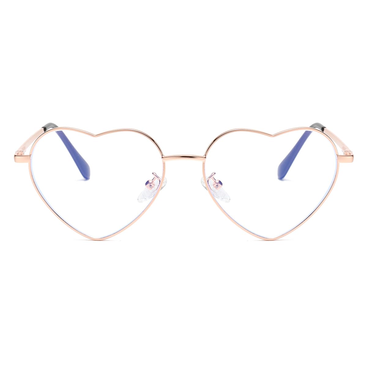 Gleyemor Heart Shaped Blue Light Blocking Glasses for Women - Anti Eyestrain Computer Glasses for Work, Gaming & Screen Time